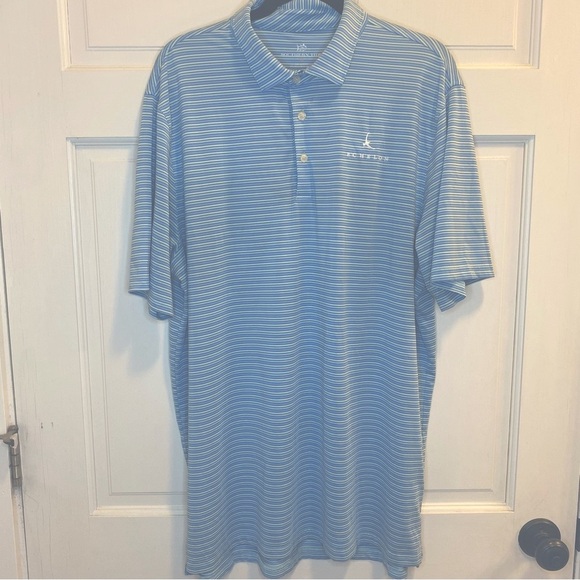Southern Tide Light Blue Striped Polo Shirt Size XL Dry Fit - Picture 1 of 7